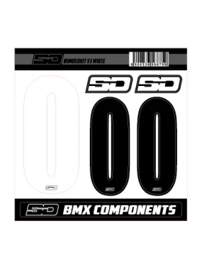 SD Front + 2 Side Plate Number Kit V3 White